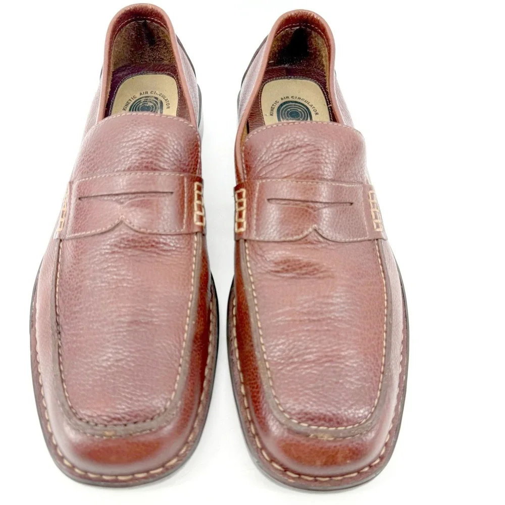 Rockport Penny Loafers Mens 12M Brown Leather Kinetic Air Circulator Lightweight
